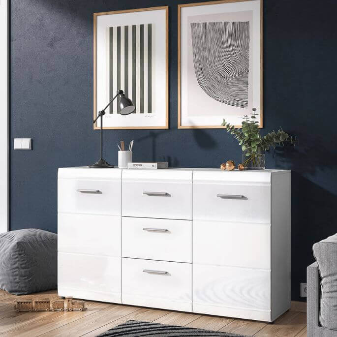 Buffet/bahut moderne blanc Suzana